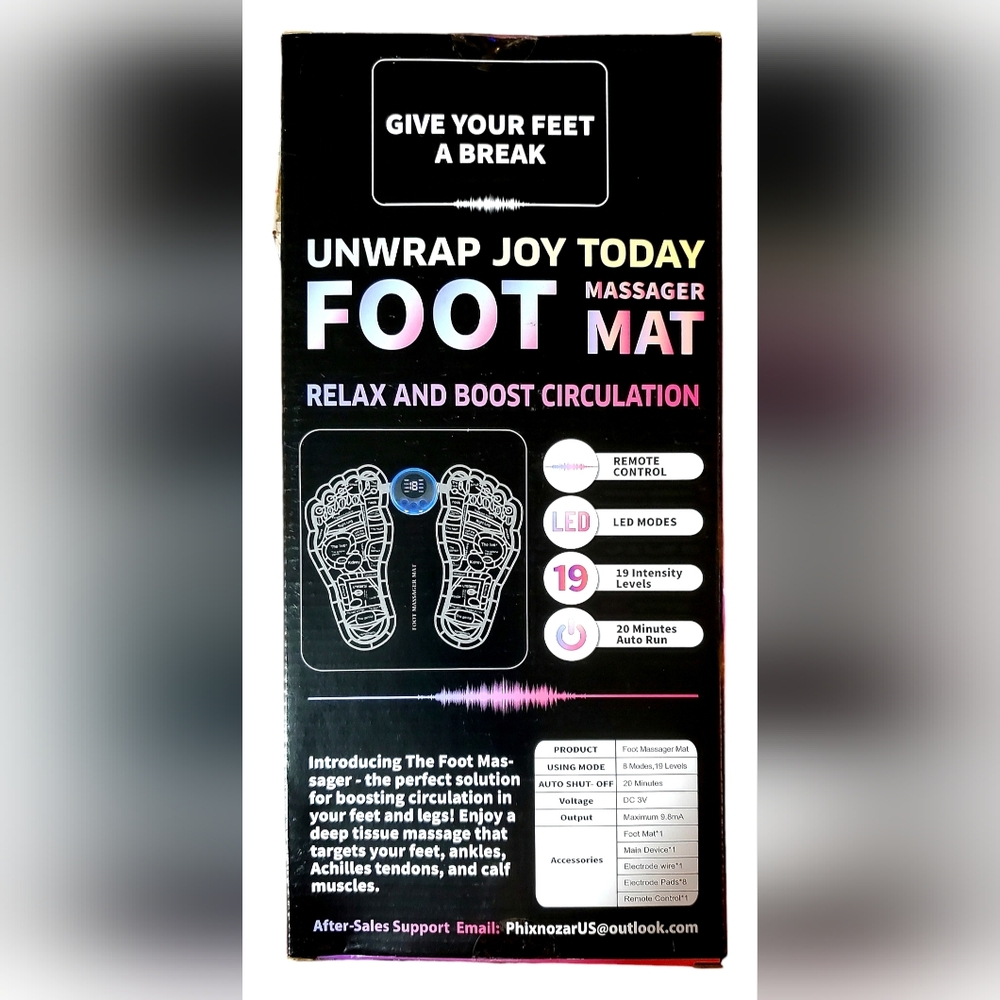 💰Rechargable Foot Massager with Remote Control 2-in-1 Legs Foot Mat TENS Back